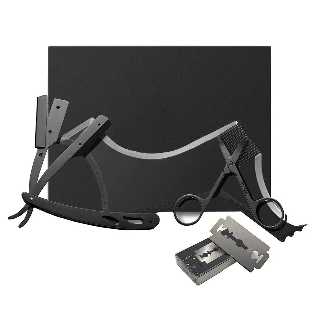 Набор для ухода за бородой 4 шт. щетка бритья расческа набор бороды ножницы усов