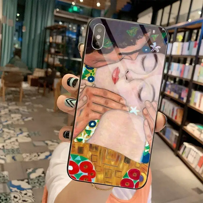 Мягкий чехол для телефона Kiss by Gustav Klimt закаленное стекло iPhone 11 Pro XR XS MAX 8X7 6S 6 Plus SE