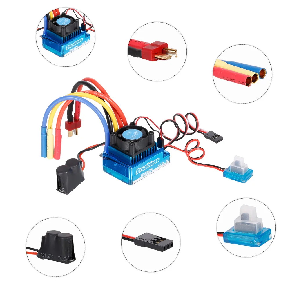 Бесщеточный двигатель 3650 3100KV 4P с бесщеточным ESC 60A для 1/10 RC Car Truck | Игрушки и хобби