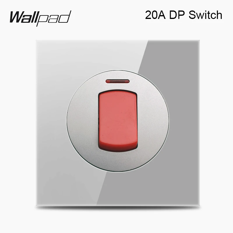 20A Wallpad L6 серое стекло 1 2 3 4 банды 1 способ 2 пути промежуточный Мгновенный Переключатель 20A 45A двухпозиционный переключатель для плиты AC водонагреватель - Цвет: 20A