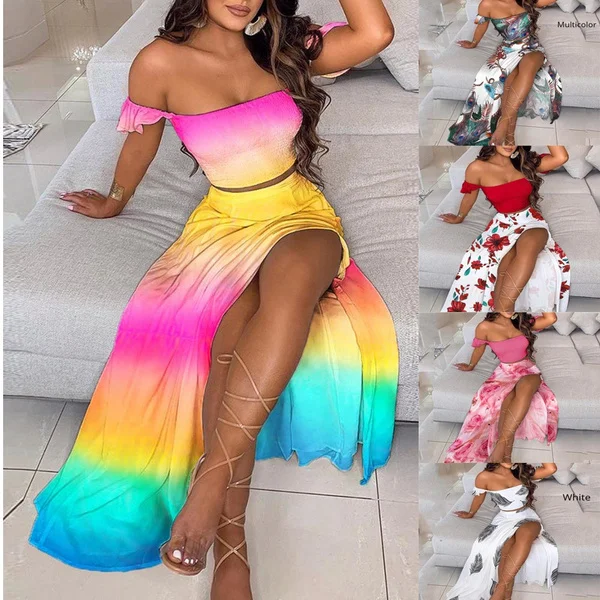 Женский летний комплект из двух предметов элегантный укороченный топ с