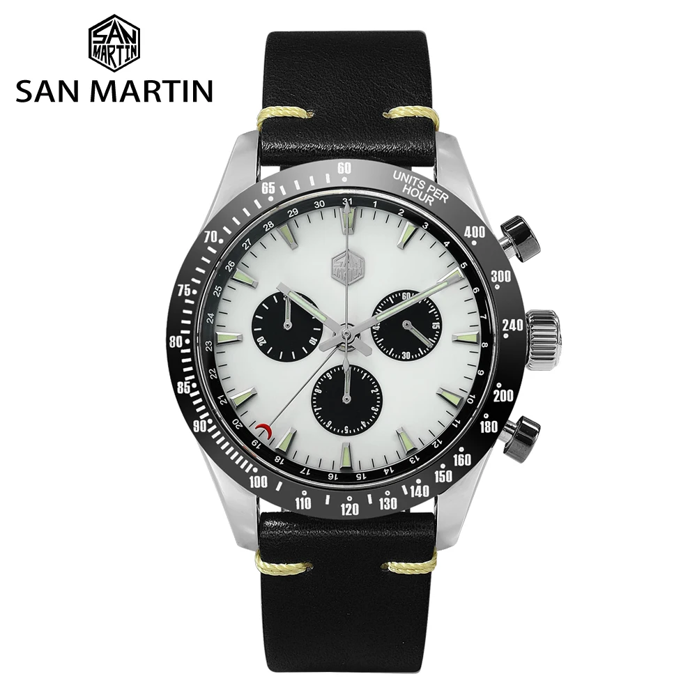 

San Martin Self Winding Mens Watch Quartz Wristwatches Chronograph Ceramic Bezel BGW-9 Luminous Sapphire Crysatl Diving Watches