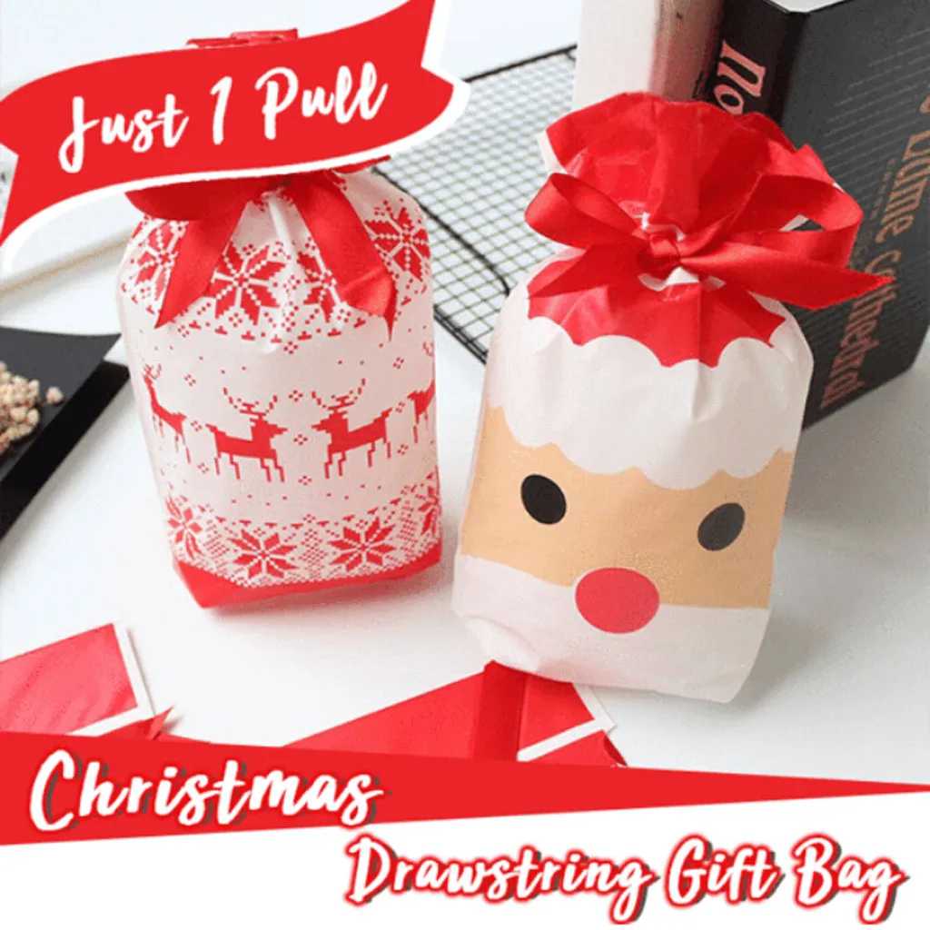 50 шт. рождественские подарки на шнурке сумки Санта Клаус Лось украшения для дома