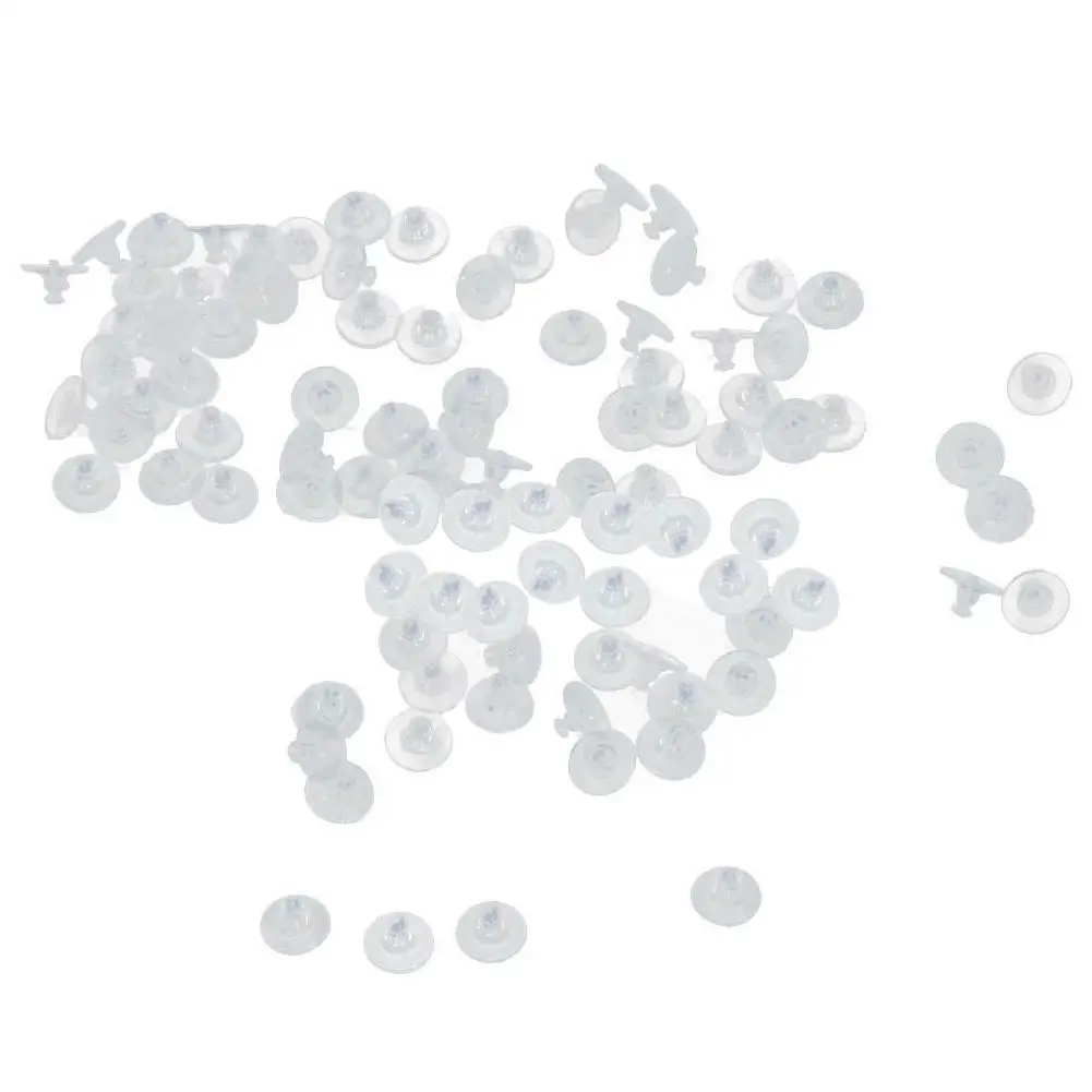 

Hot Sales!!!! 100Pcs Transparent Silicone Earring Stopper Posts Safety Back Nuts Findings