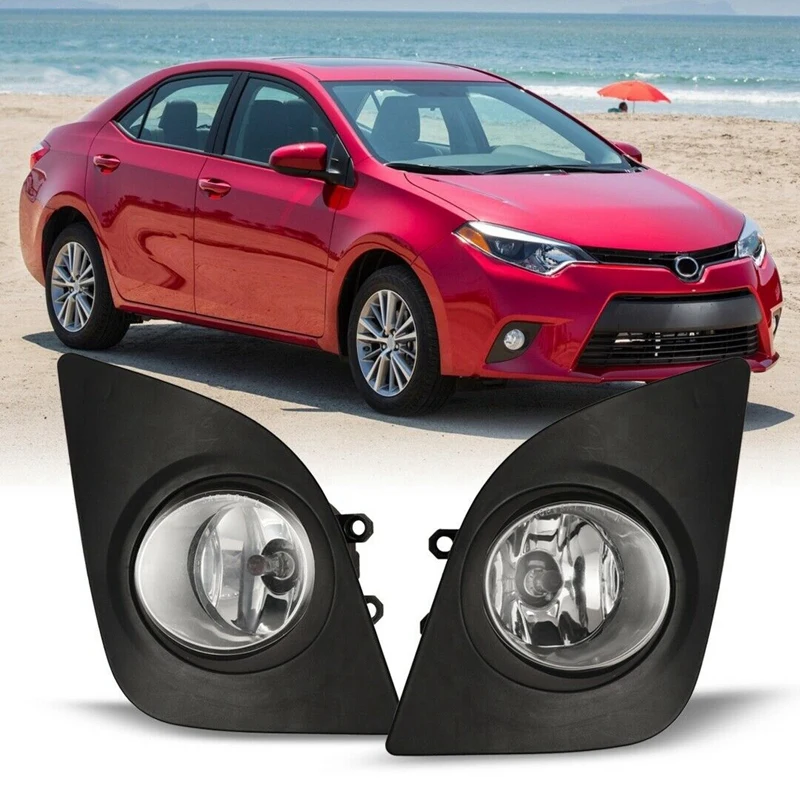 

Car Front Bumper Clear Lens Pair Fog Light Lamp+Wiring+Switch Assembly for Toyota Corolla 2014-16 Accessories