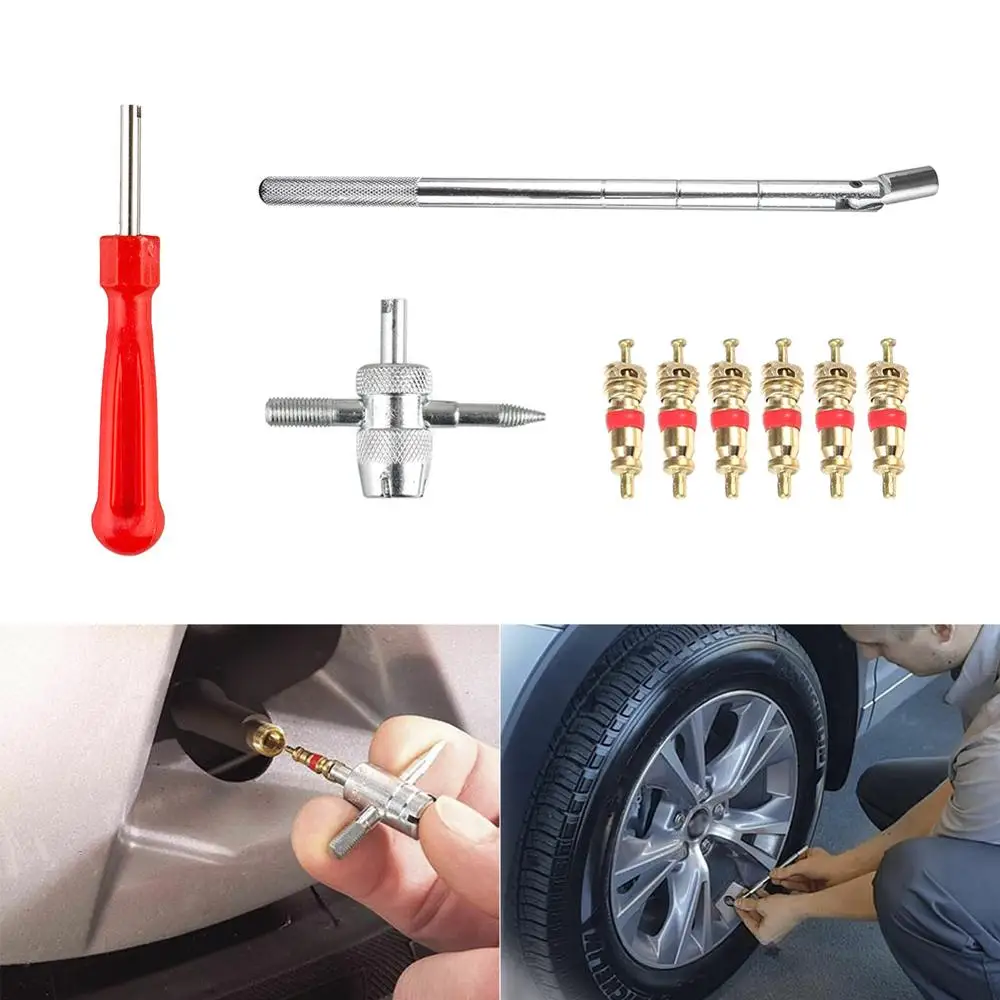 

Valve Stem Installation Tire Remover Repair Kit Car Tire Plug Core Remover Repair Auto Car Tire Valve Stem Core Remover Tool