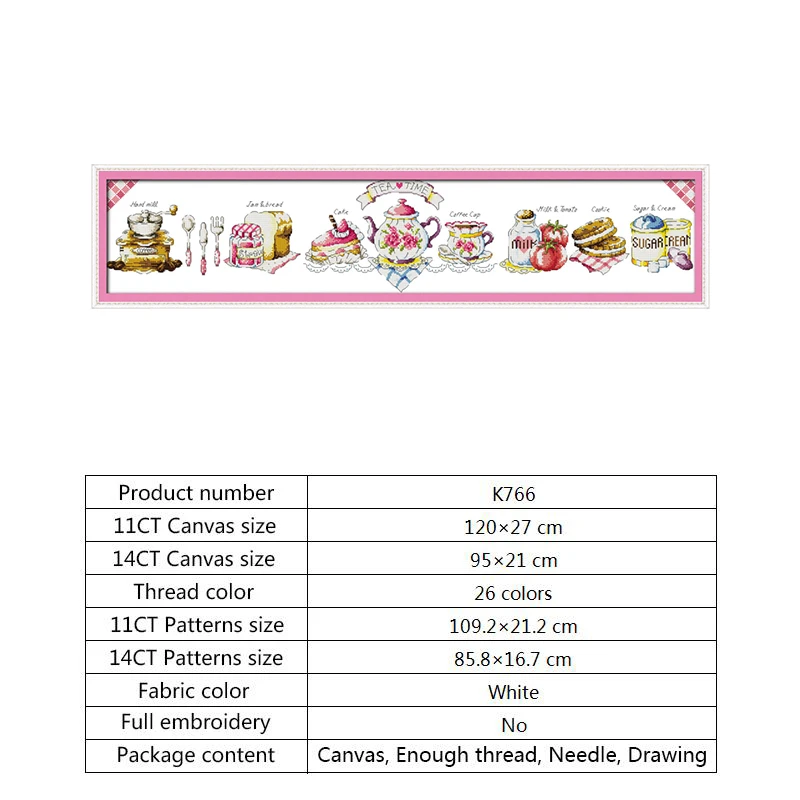 Чайная вышивка Набор для вышивки крестиком 14 карат напечатанный на холсте