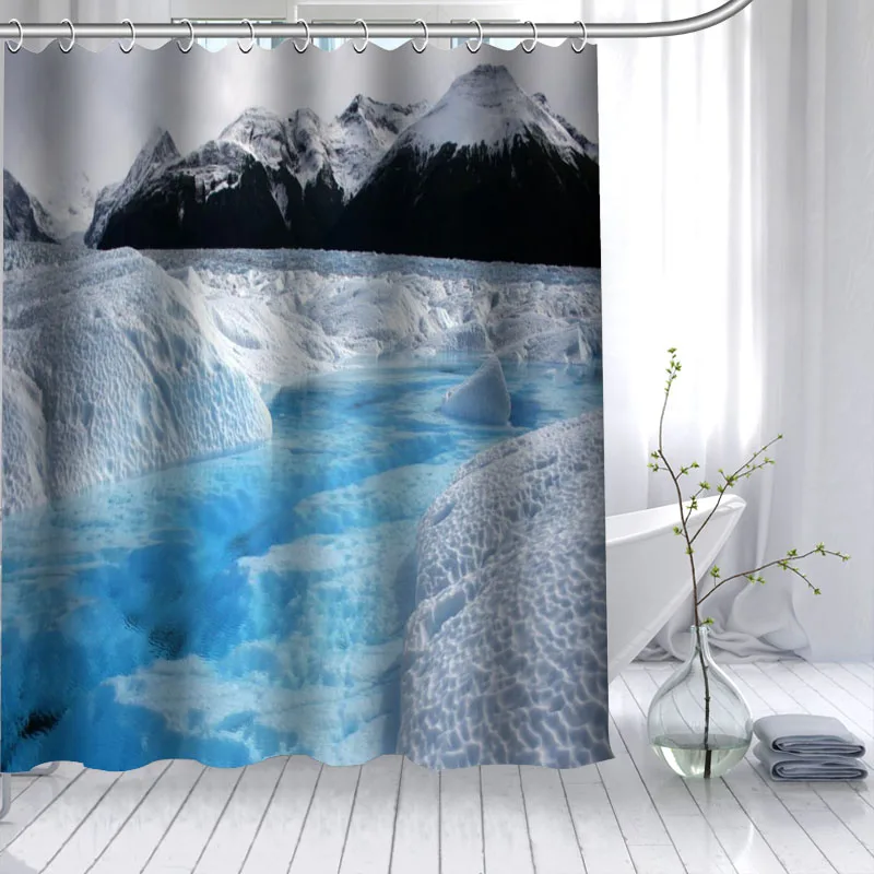 

ShunQian Nature landscape Shower Curtain Polyester Fabric 12 Hooks For The Bathroom Waterproof Mildew Proof Bath Curtain