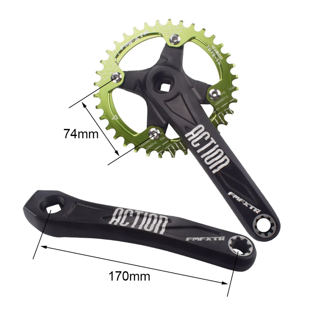 

Bike Crankset Chain Ring Speed Crank Aluminum Alloy 170mm Square Arm Crankset for MTB Road Bicycling Repair Accessories