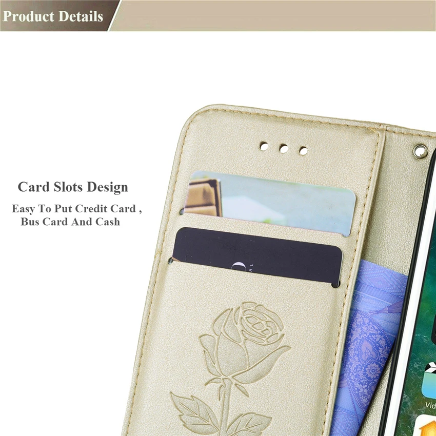 Rose Flip Wallet Leather Case For Fly Power Plus 5000 Coque Fundas Back Cover Stand Book Capa | Мобильные телефоны и