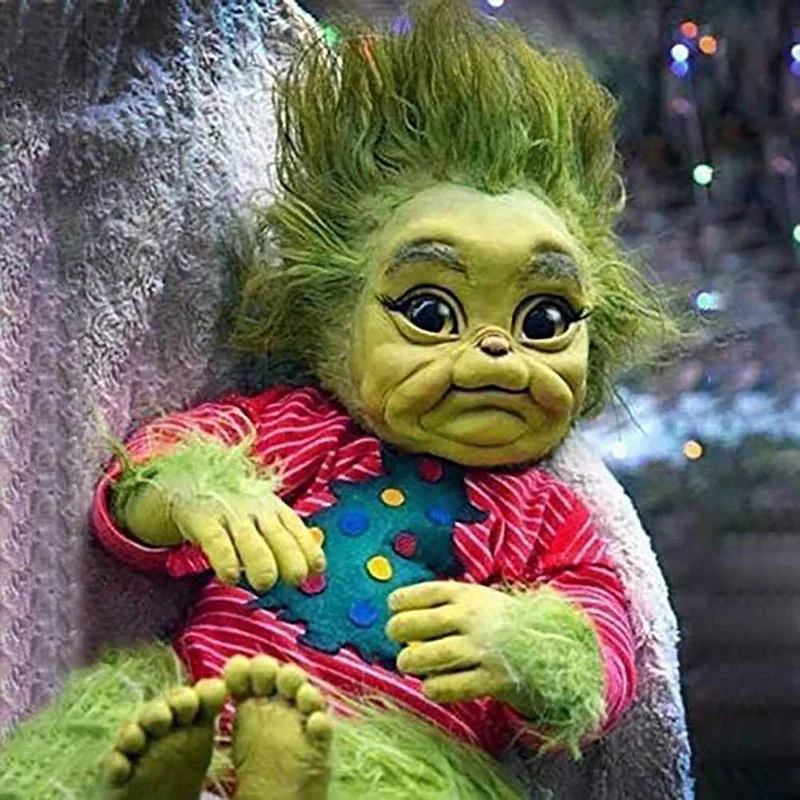 Реалистичная мультяшная Кукла Reborn Baby Grinch Рождественская кукла подарки для детей