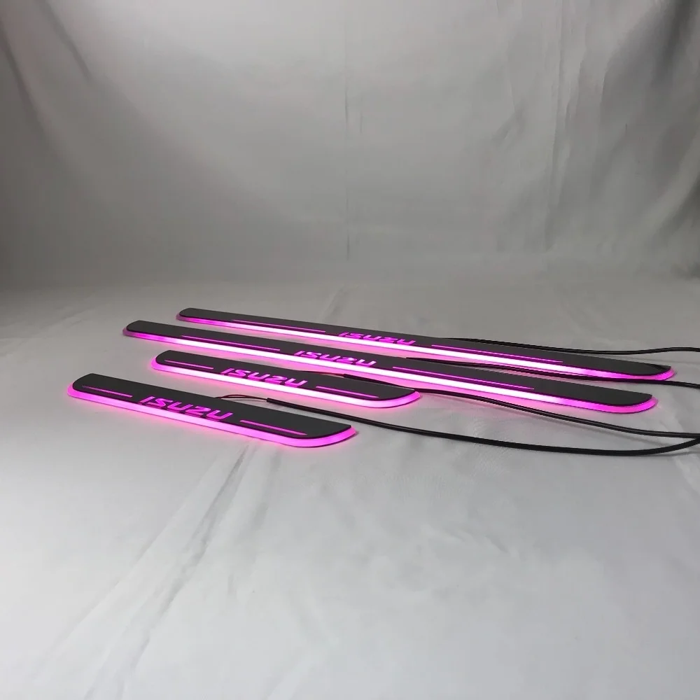 

Osmrk led moving door scuff for isuzu D-max v-cross dynamic door sill plate lining overlays guards flowing/fixed light