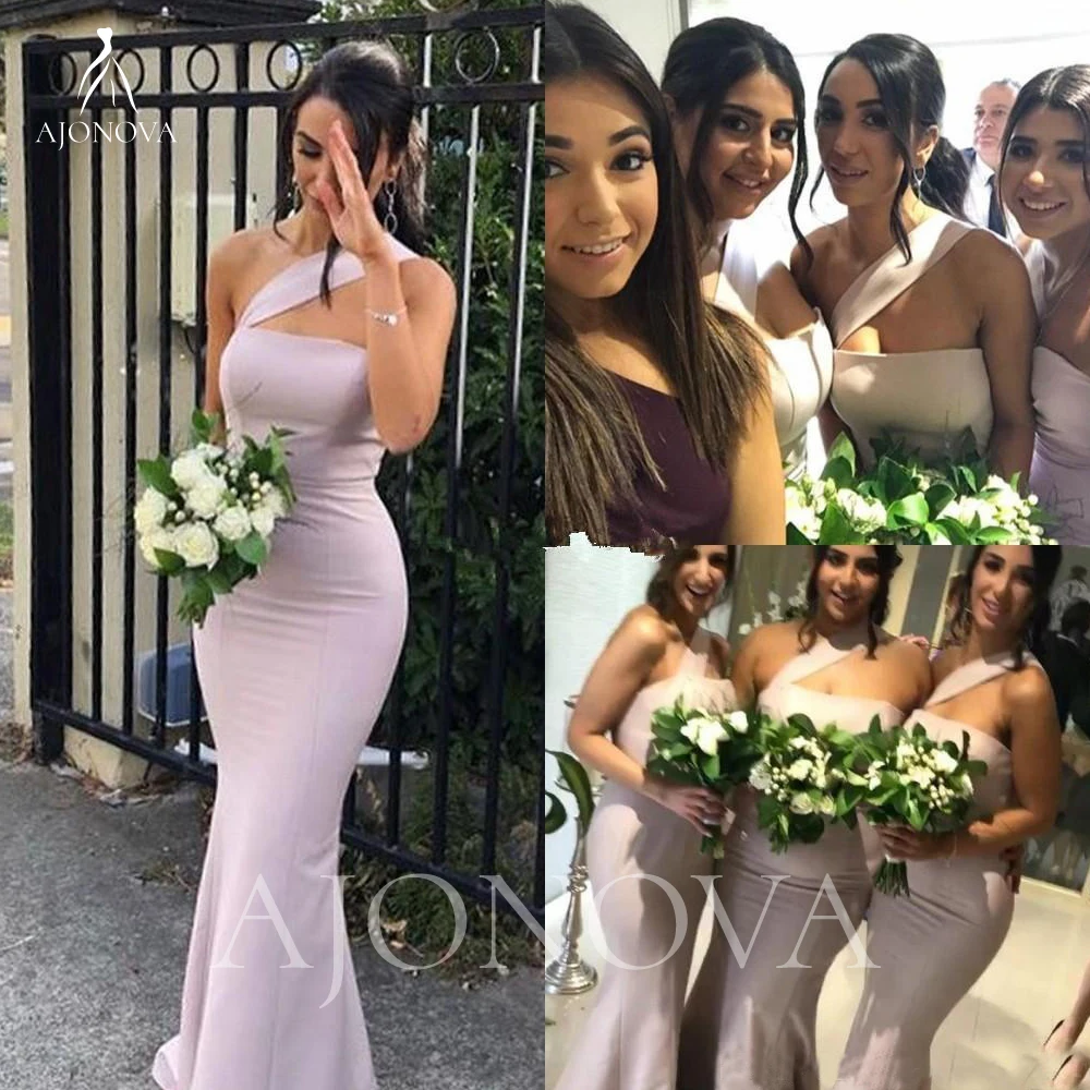 

Фиолетовые атласные элегантные платья, женское длинное платье на одно плечо для свадебной вечеринки