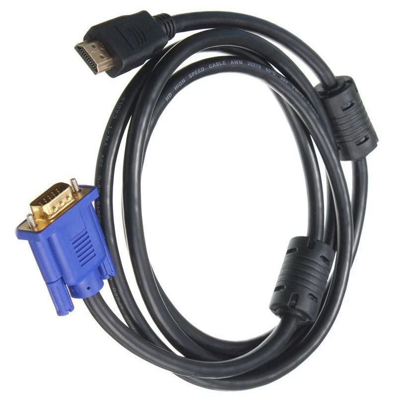 1 8 м синий HD tv HDMI к VGA HD15 Мужской адаптер кабель конвертер для PC DF Новый |