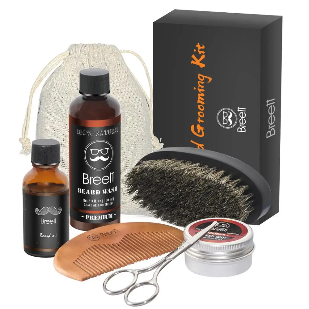 Набор для мужчин набор ухода за бородой увлажняющий воск масло бороды гребень