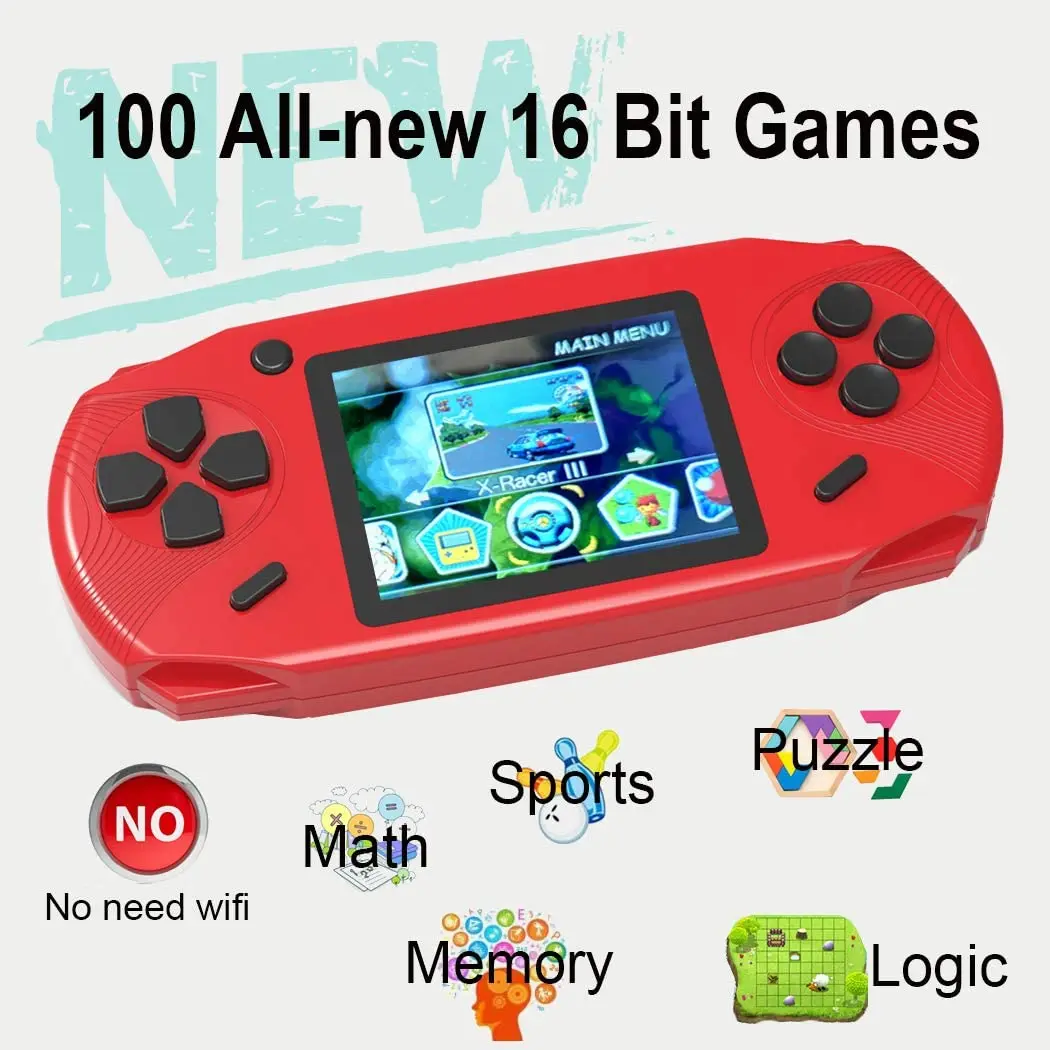 

Kids adult handheld games 3.0 big Screen 1 HD pre-loaded 100 classic retro games WiFi free USB charging, Christmas gift