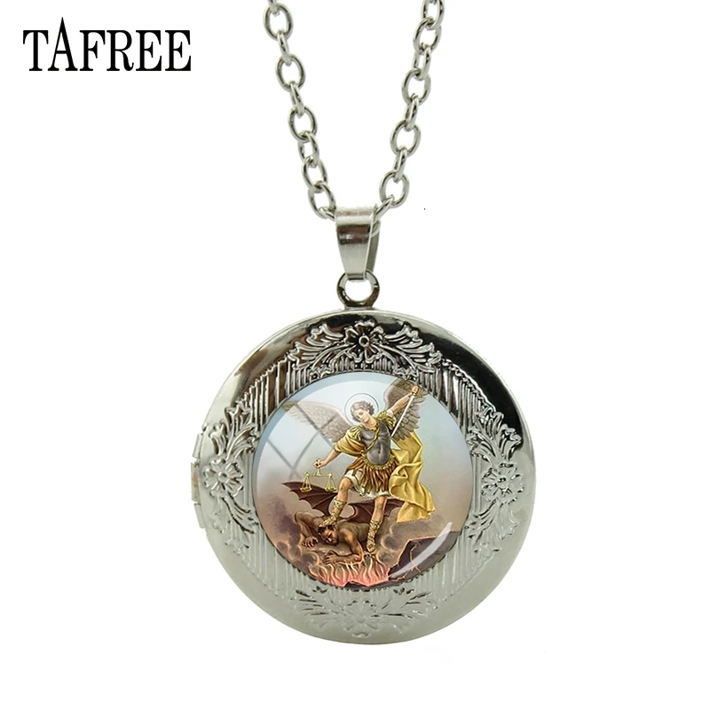 Шарм от tafree micheelmas фото медальон ожерелье с серебряным покрытием св. Майкл ожерелье остров Скай micheelmas срок подарки Ювелирные изделия MC02
