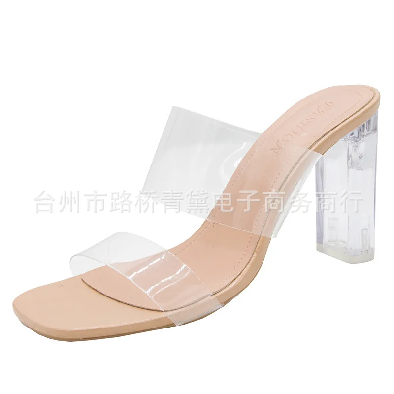 

female sandals transparent heels ladies slippers 2020