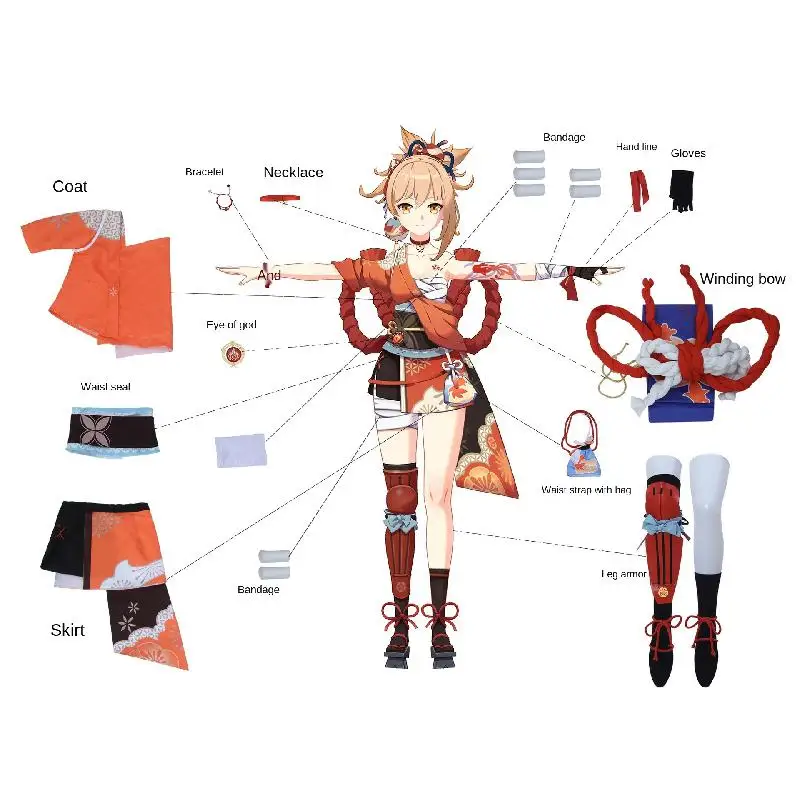 

Animi Genshin Impact Liuyan Huawu Yoimiya Cos Inazuma City Game Full Set Of Women's Suit Anime Queen Cosplay Costume