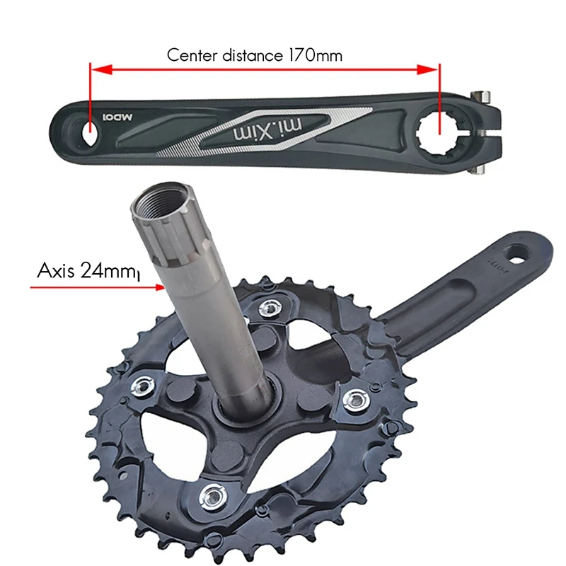 Велосипедный Кривошип Mi.Xim с круглым отверстием для горного велосипеда 170 мм 38T