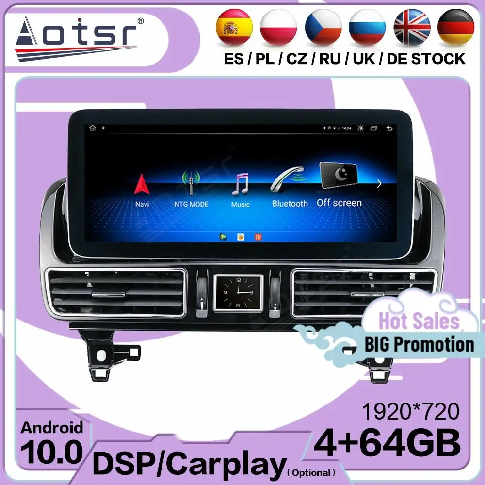 

128G Carplay Android For Mercede Benz GLE 2012 2013 2014 2015 2016 2017 2018 2019 GPS Navi Stereo Audio Radio Receiver Head Unit