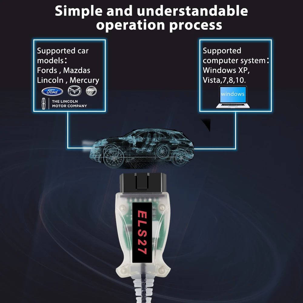 ELS27 FORScan V2.3.8 бесплатное обновление ELM327 HS/MS CAN для Mazda Ford Lincoln Mercury Программирование
