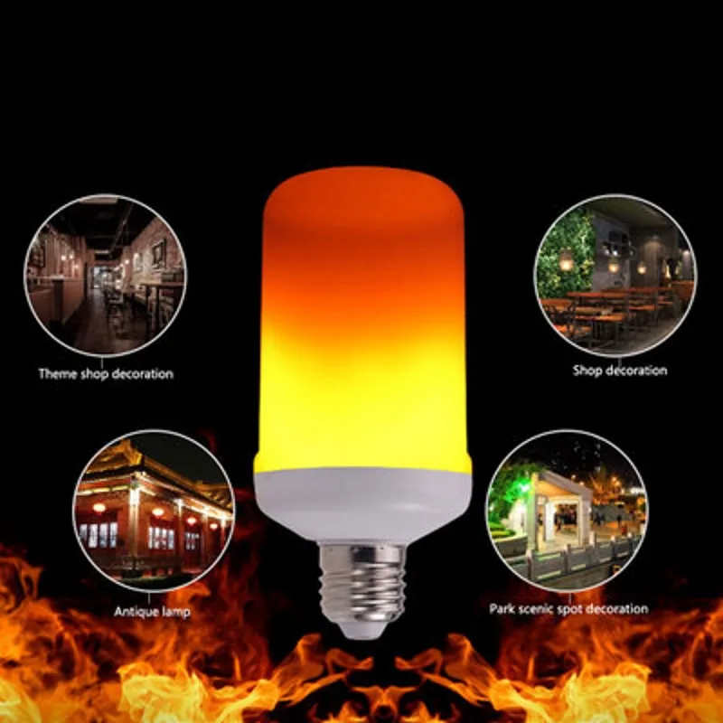 2020 Новый светодиодный динамический с эффектом пламени светильник лампочка E27 B22