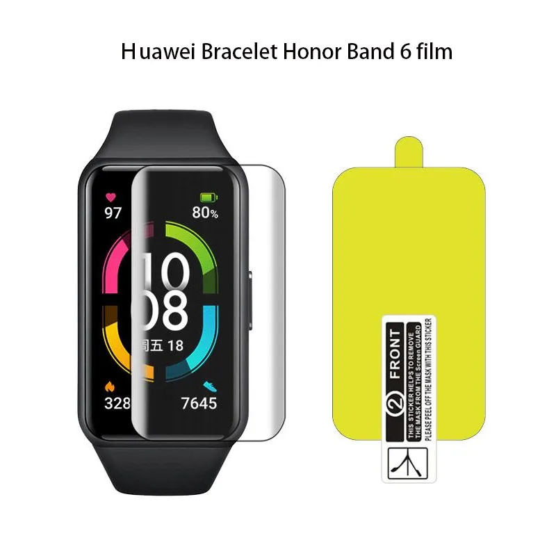 

TPU Soft Hydrogel Protective Film For Honor Band 6 Screen Protector For Huawei Bracelet 6 HD Full Coverage Not Tempered Glass
