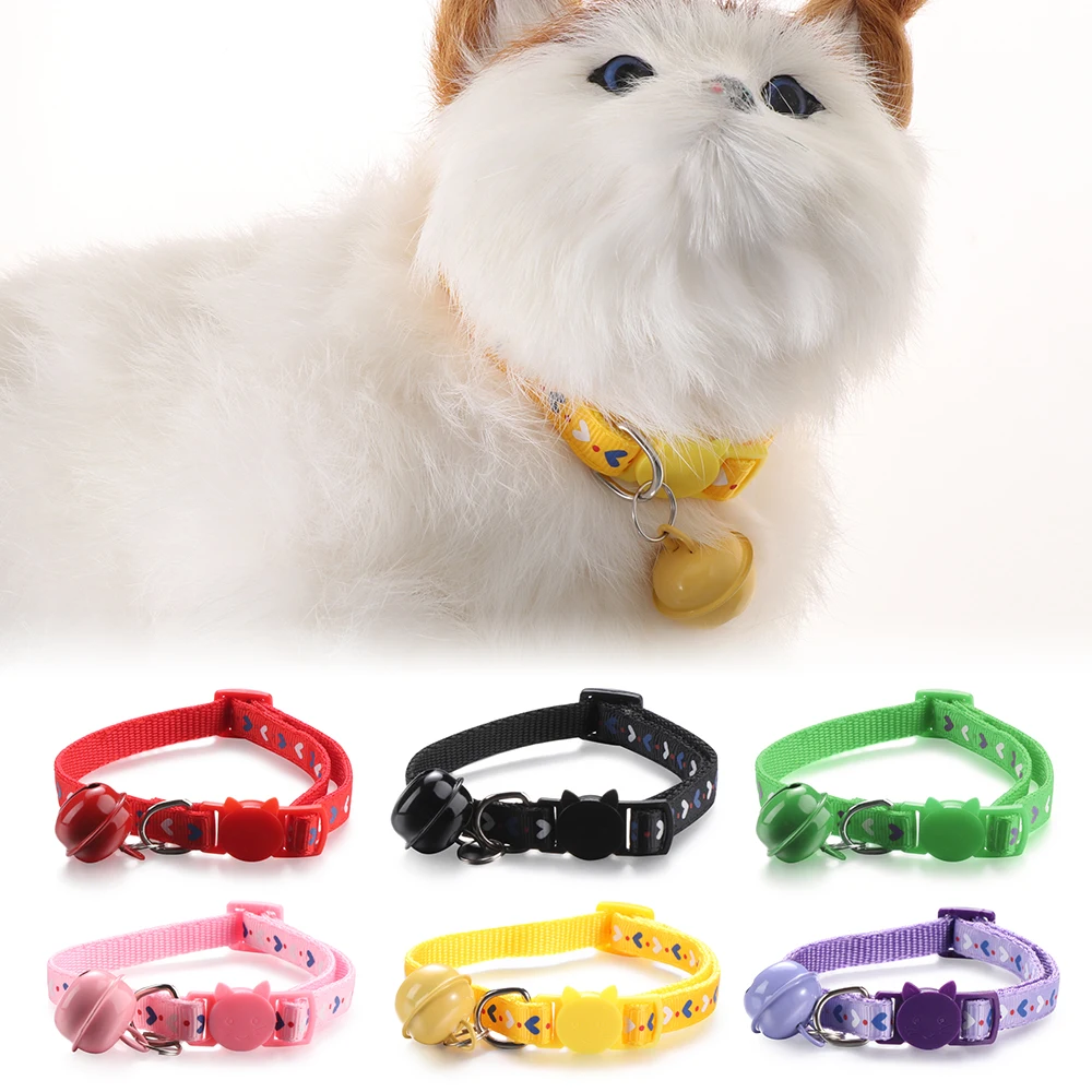 1 шт. ошейник с сердечком и колокольчиком ошейники для собак ожерелье котенком