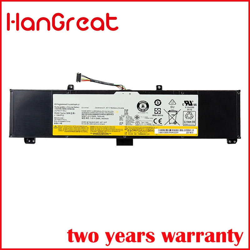 HanGreat Новый L13M4P02 Аккумулятор для ноутбука Lenovo Y50 серии 70 Y70 121500250 планшет L13N4P01 7 4 V 54WH