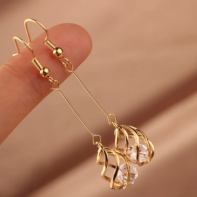 Женские серьги MYWINY с кристаллами циркония ажурные медные ювелирные ниткой |