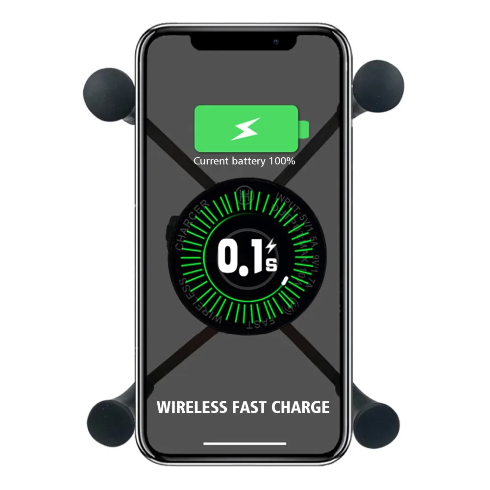 Motorcycle Charger Phone Holder With USB Wireless Wired 2in1 ABS Phone Holder for Motorbike Holder Handlebar Rearview Mount 2in1