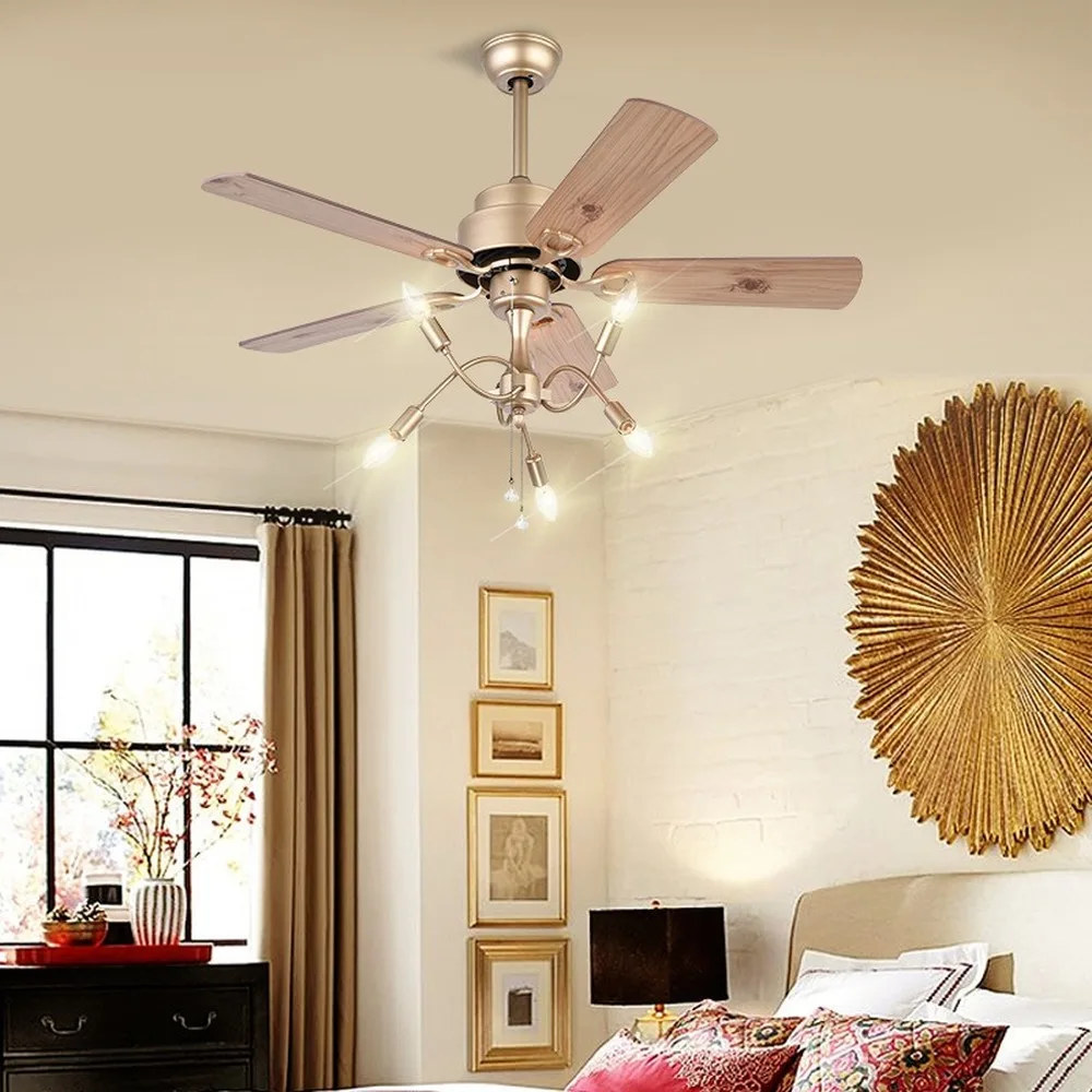 Потолочный вентилятор с подсветкой 45 дюймов бесшумный потолочный светильник