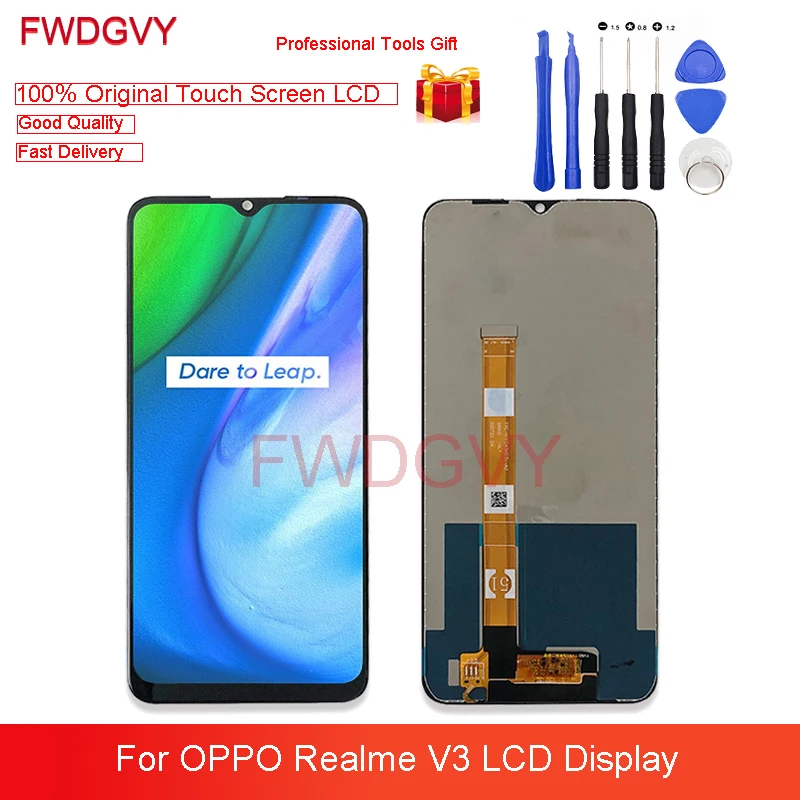 

6,5 "оригинальный новый высококачественный защитный чехол для OPPO Realme V3 ЖК-дисплей Дисплей кодирующий преобразователь сенсорного экрана в сб...