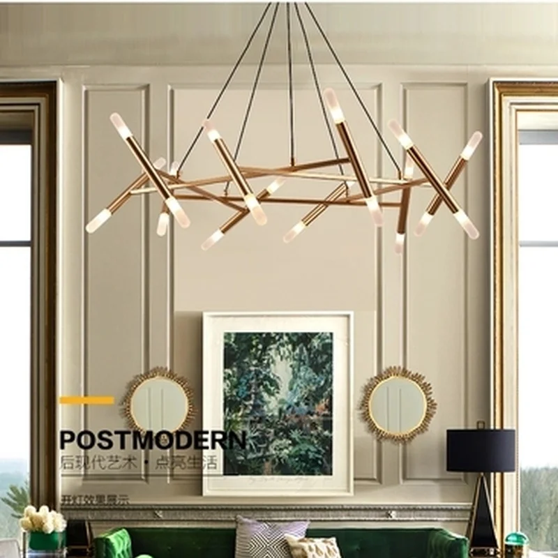 Позолоченный Американский светодиодный подвесной светильник G4 круглая