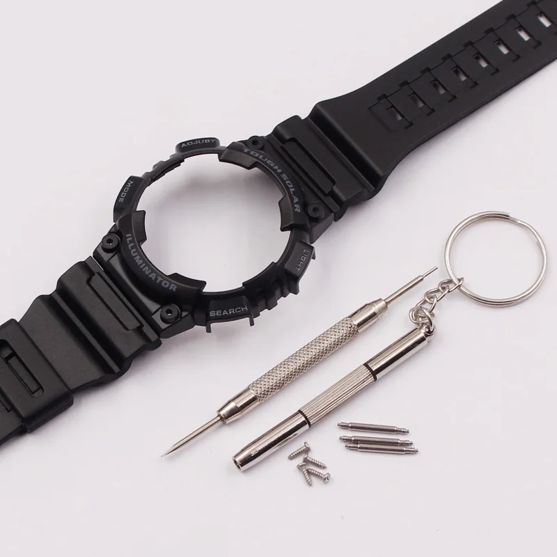 Черный серый Аксессуары для часов CASIO AQ-S810 AQ S800 спортивный водонепроницаемый чехол для часов Ремешок для мужчин и женщин ремешок - Цвет ремешка: Черный серый
