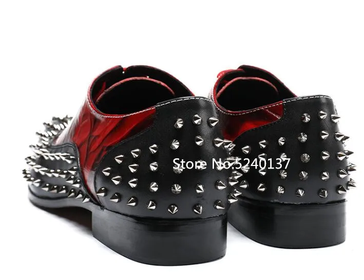 Туфли мужские классические натуральная кожа заостренный носок заклепки плоская