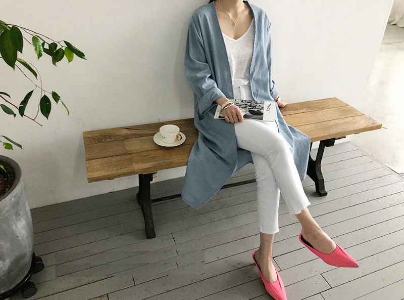 

2021 outer wear mid Female Long Sleeve Open Stitch White OL Womens Coat Pockets Asymmetrical Chemise Autumn Plaid Tops