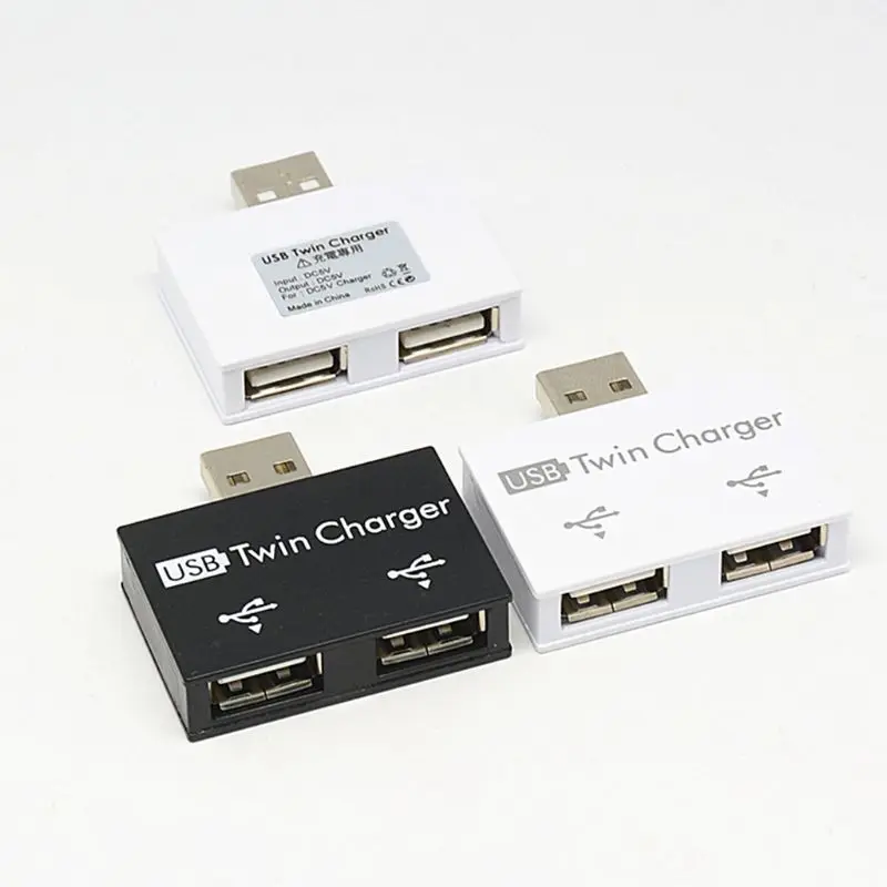 

Fashion Mini USB Hub 2 Ports USB 2.0 Splitter Charger Adapter for Mobile Phone PC Computer Tablet Accessories