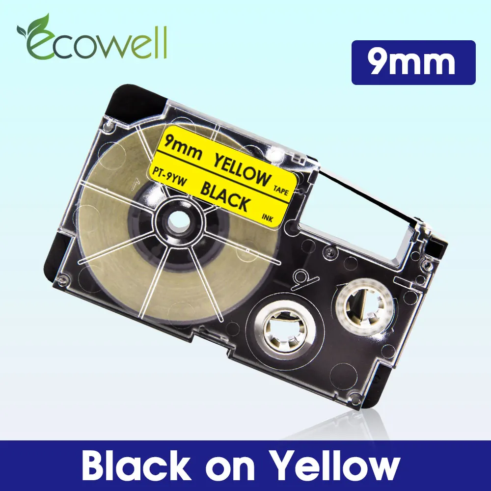 Лента для этикеток Ecowell 9 мм XR-9WE XR 9WE Casio XR-9X XR-9RD XR-9BU XR-9YW XR-9GN KL-60 KL-120 KL-100 | Компьютеры и
