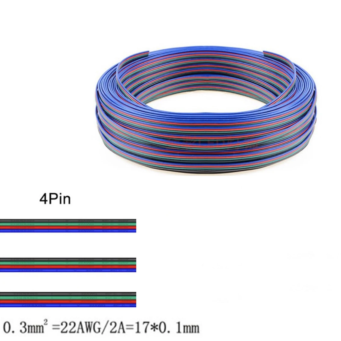 2/3/4/5Pin Светодиодная лента 22AWG проводной кабель для WS2812B WS2811 SK6812 5050 2835 5730