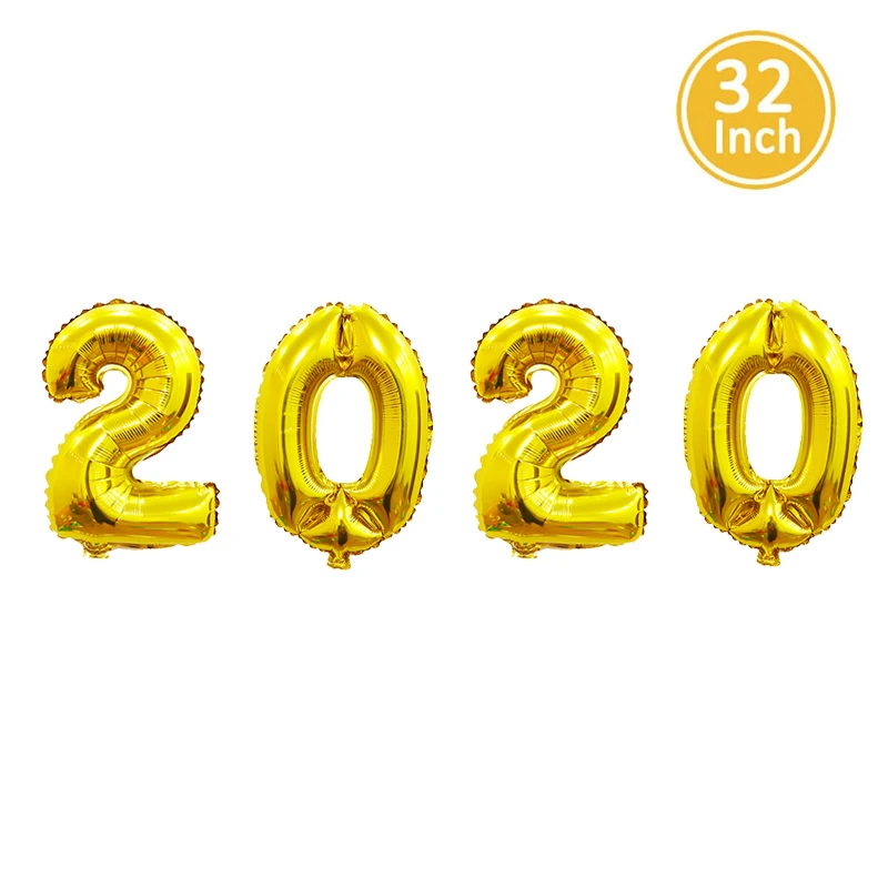 16 дюймов с новым годом 2020 декор для вечевечерние НКИ буквы фольгированные шары