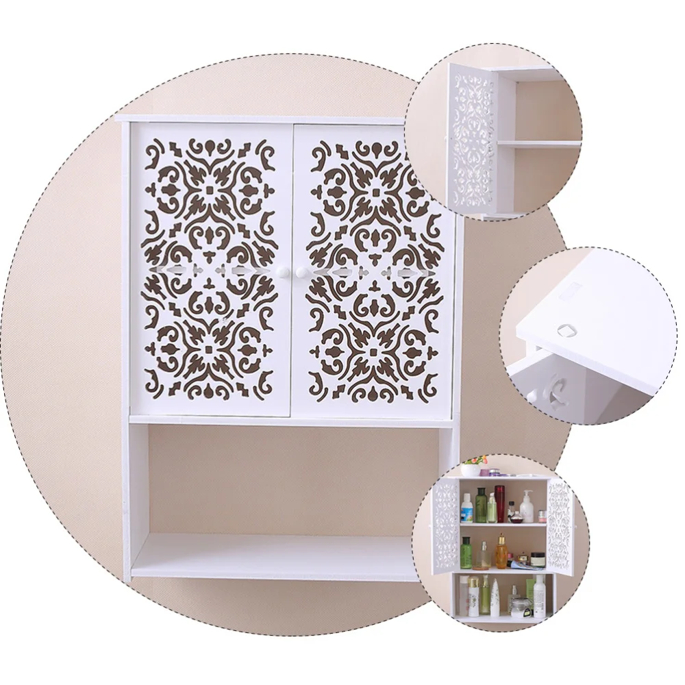 

Wall Storage Shelf Finishing Shelf Wall Mounted Storage Cabinet with Two Doors