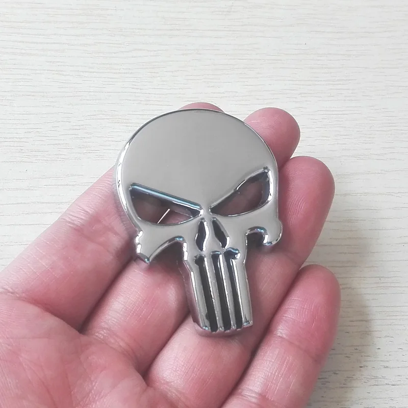 Металлическая 3d-наклейка с черепом автомобильная наклейка украшение Мотоцикла
