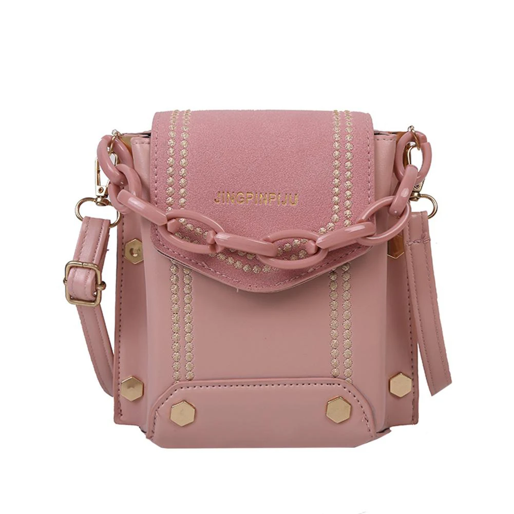 

Fashion Shoulder Bags Women Designer Color contrast Matte chain Small Bag Handbag 2021 New Quality PU Leather Chain Mobile Phone