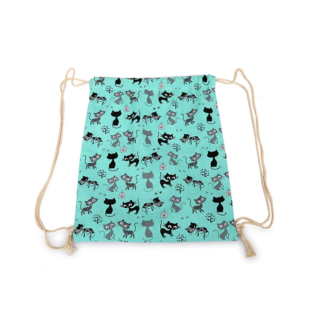 Женский рюкзак Холщовый на шнурке висящий мешок спортивный пляжный для