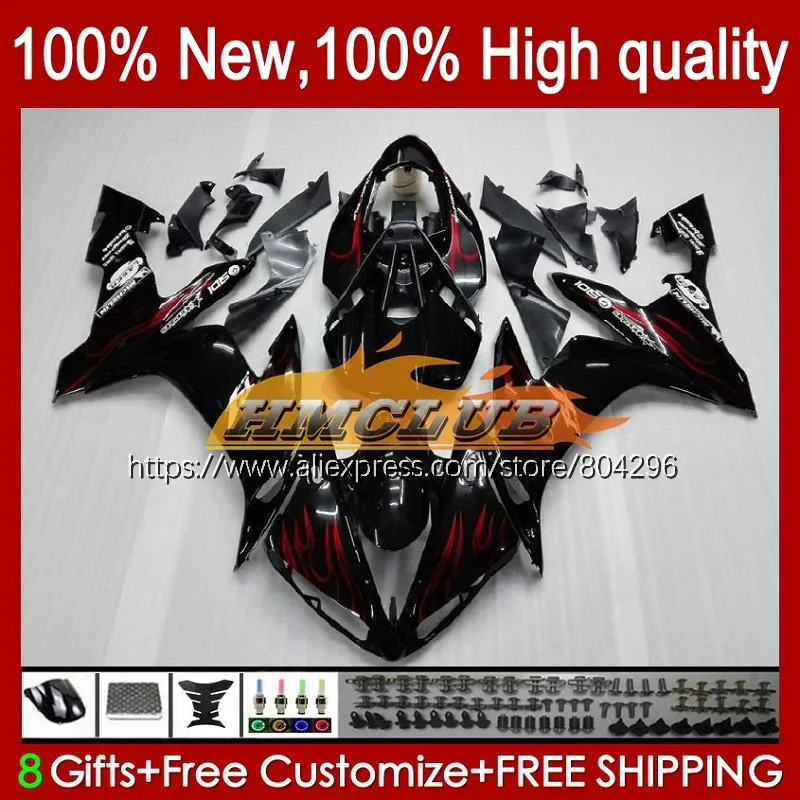 Корпус для YAMAHA YZF R 1 1000 CC 1000CC YZFR1 61No.3 R1 04 05 06 YZF1000 обтекатель с красным пламенем 2004 2005