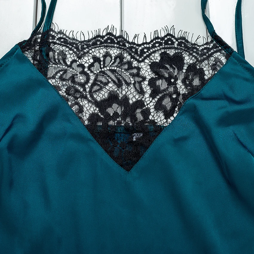 Suphis сексуальный топ с v образным вырезом и кружевными шортами летняя Пижама Синяя