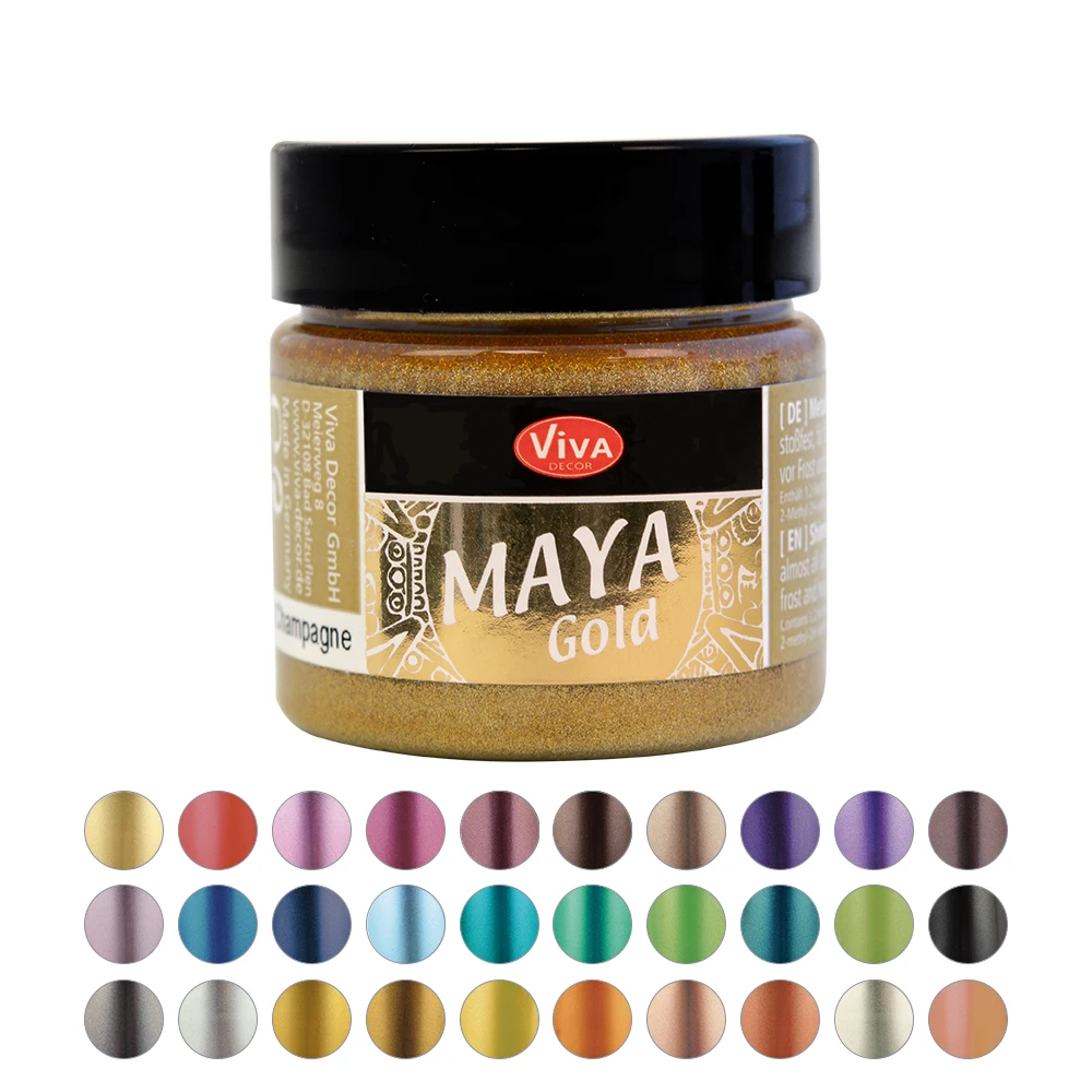 

German Viva metallic liquid pigment Maya-Gold opaque 45ml painting gold silver blue high gloss with layering