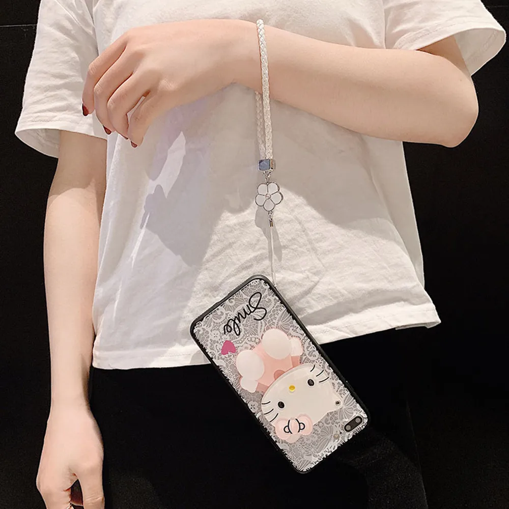 Для huawei P10 lite P9 Lite P8 mate 10 Pro милый зеркальный чехол для телефона с рисунком hello kitty Plus